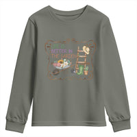 Life Is Better In The Garden Youth Sweatshirt Funny Gardening Quote - Wonder Print Shop