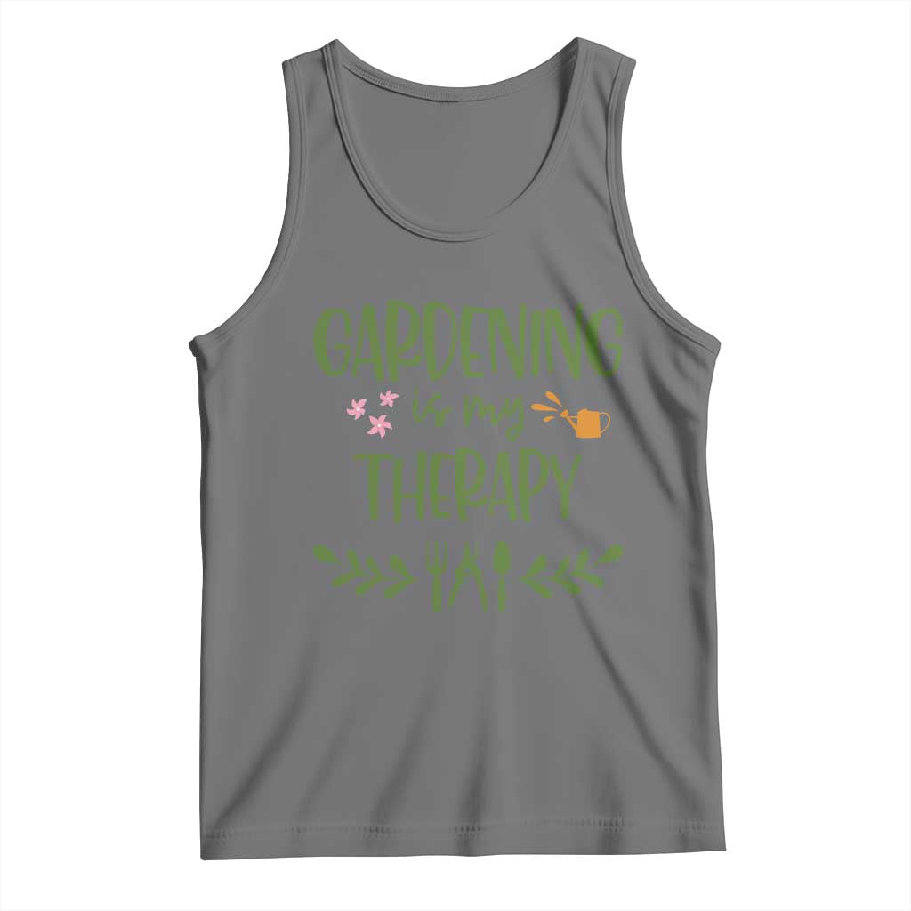 Gardening Is My Therapy Tank Top Funny Plant Lover - Wonder Print Shop