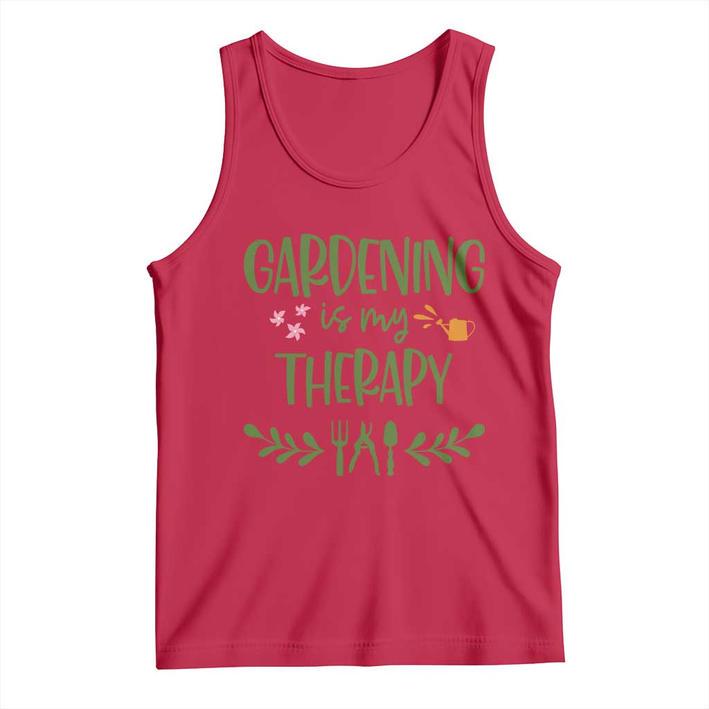 Gardening Is My Therapy Tank Top Funny Plant Lover - Wonder Print Shop