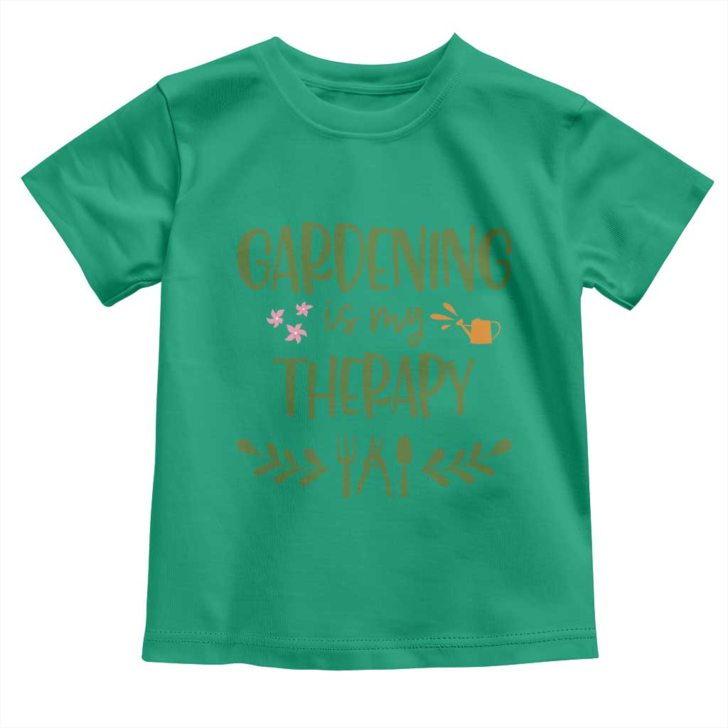 Gardening Is My Therapy Toddler T Shirt Funny Plant Lover - Wonder Print Shop