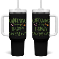 Gardening Is My Therapy Tumbler With Handle Funny Plant Lover - Wonder Print Shop