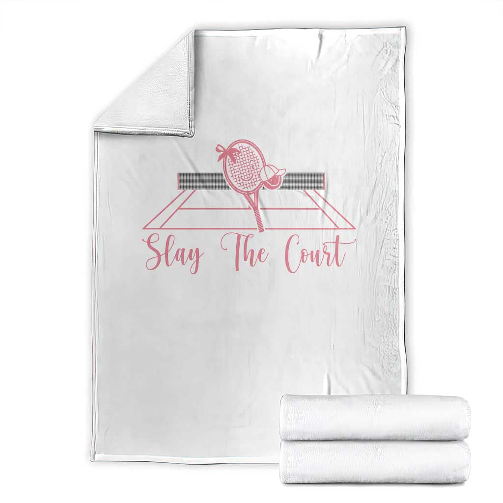 Slay The Court Tennis Girl Throw Blanket Gift For Sport Lover - Wonder Print Shop