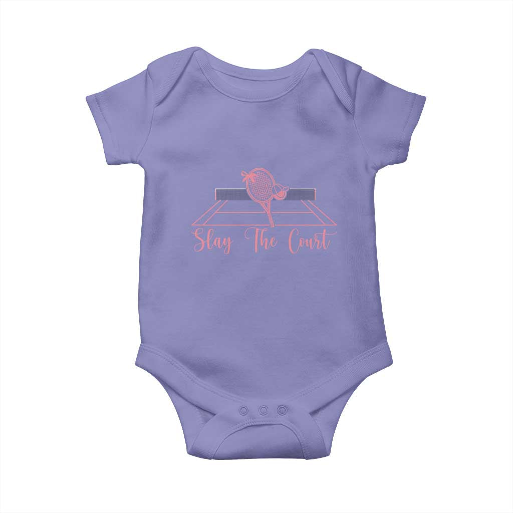 Slay The Court Tennis Girl Baby Onesie Gift For Sport Lover - Wonder Print Shop
