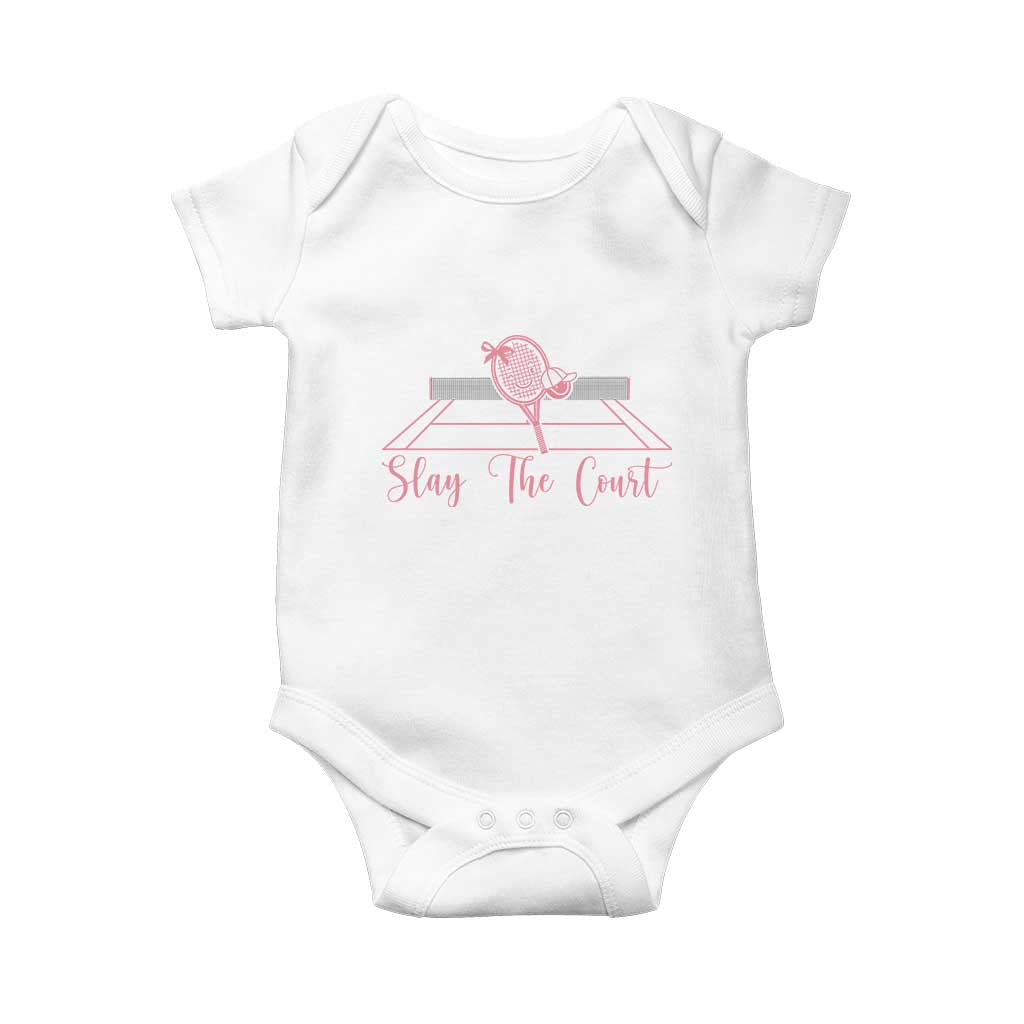 Slay The Court Tennis Girl Baby Onesie Gift For Sport Lover - Wonder Print Shop