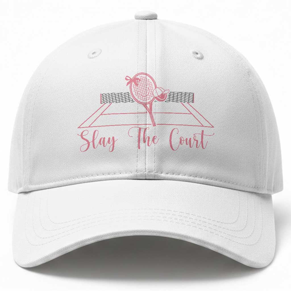 Slay The Court Tennis Girl Baseball Cap Gift For Sport Lover