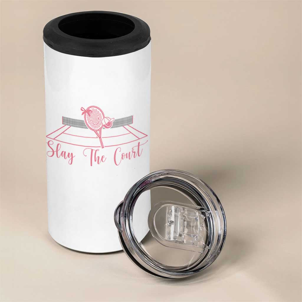 Slay The Court Tennis Girl 4 in 1 Can Cooler Tumbler Gift For Sport Lover - Wonder Print Shop