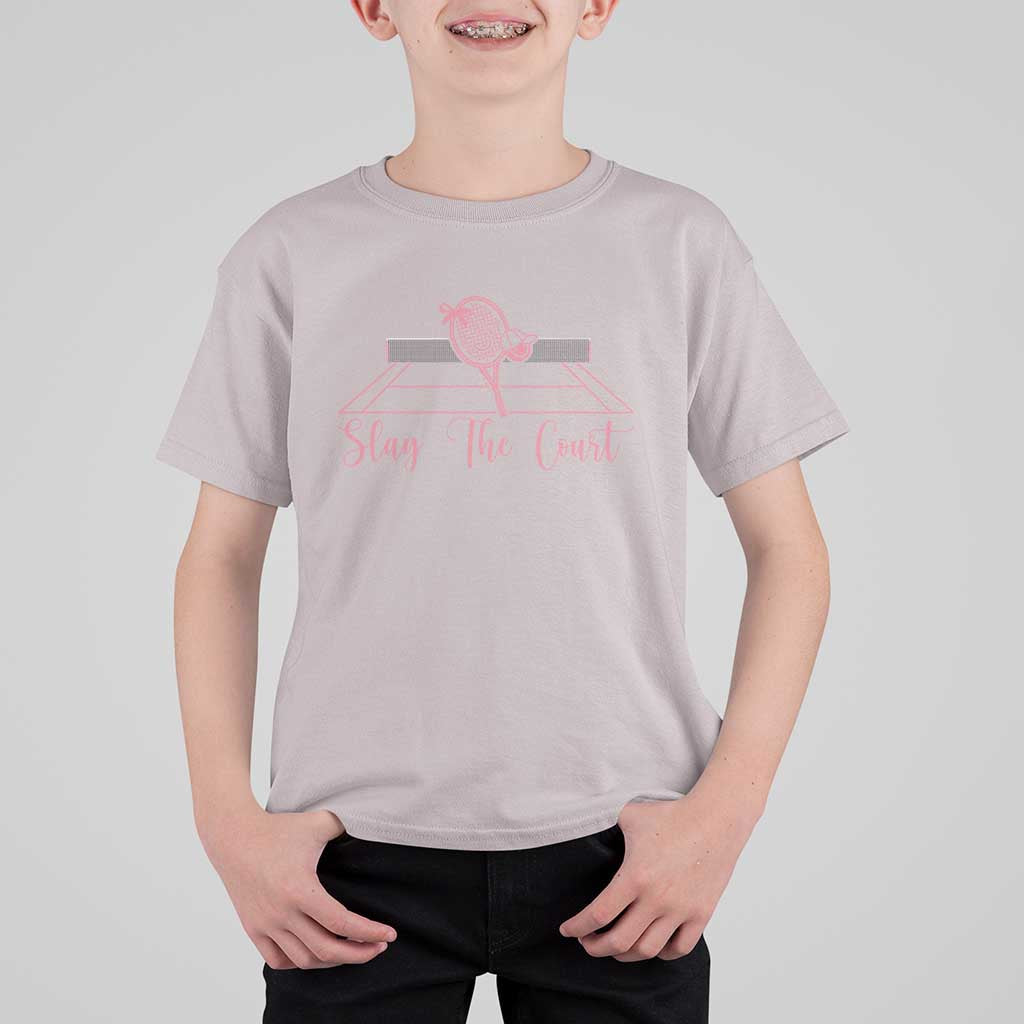 Slay The Court Tennis Girl T Shirt For Kid Gift For Sport Lover - Wonder Print Shop