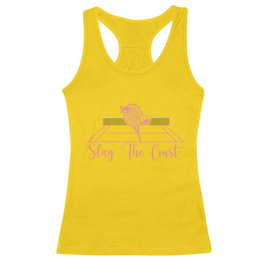 Slay The Court Tennis Girl Racerback Tank Top Gift For Sport Lover - Wonder Print Shop