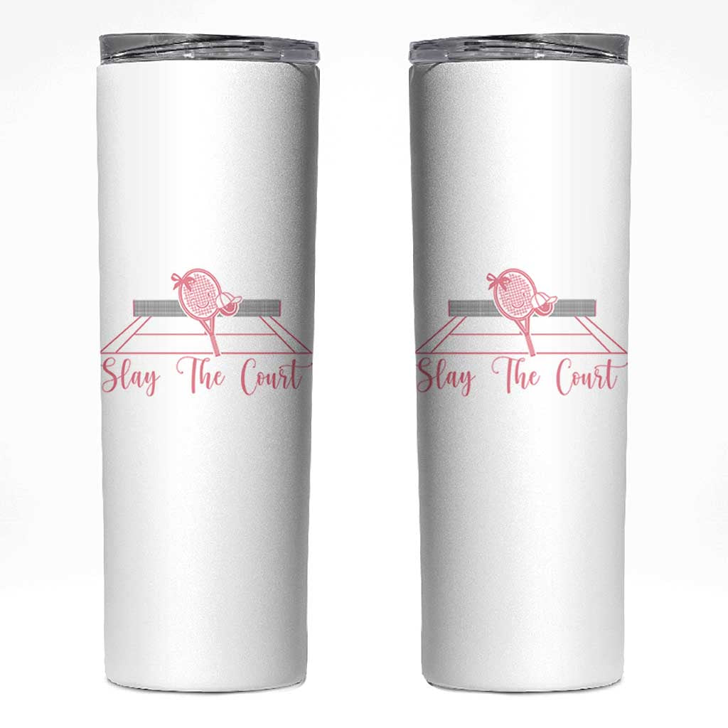 Slay The Court Tennis Girl Skinny Tumbler Gift For Sport Lover - Wonder Print Shop