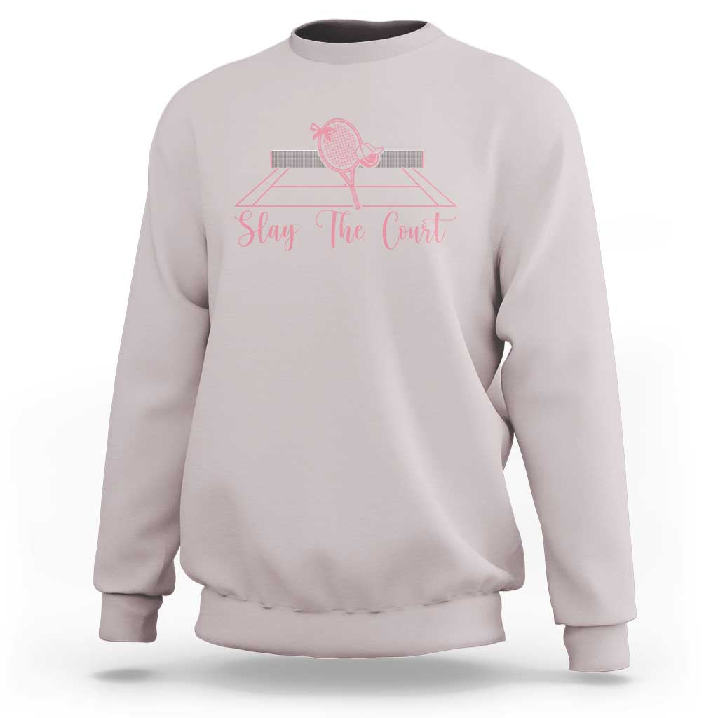 Slay The Court Tennis Girl Sweatshirt Gift For Sport Lover - Wonder Print Shop