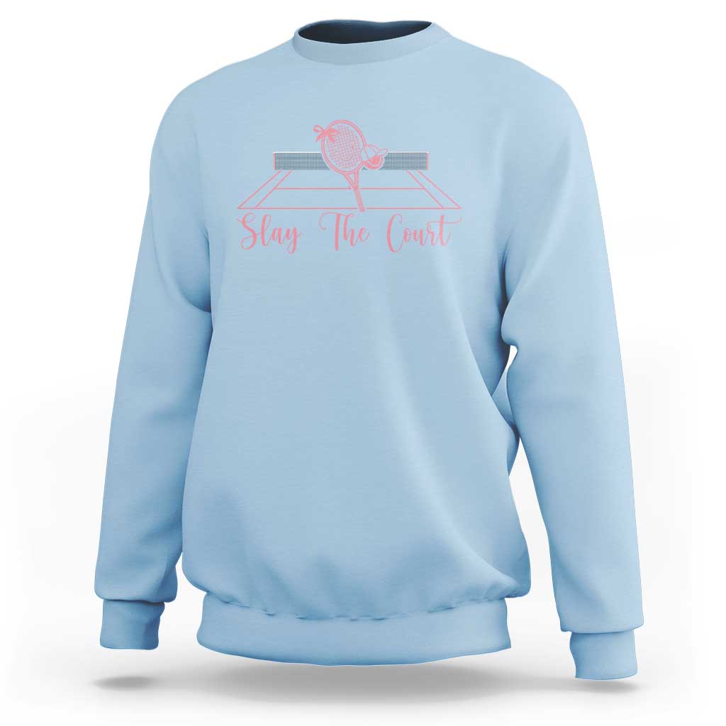 Slay The Court Tennis Girl Sweatshirt Gift For Sport Lover - Wonder Print Shop