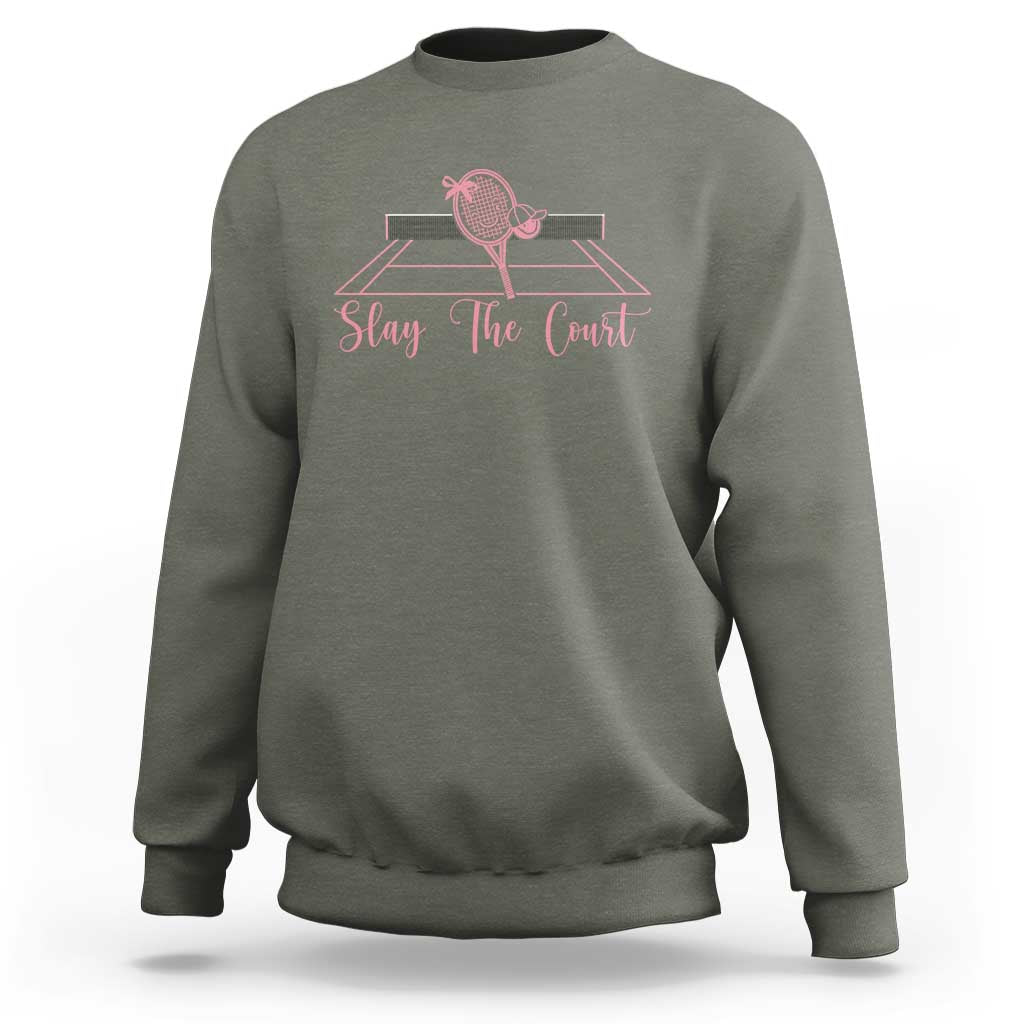 Slay The Court Tennis Girl Sweatshirt Gift For Sport Lover - Wonder Print Shop