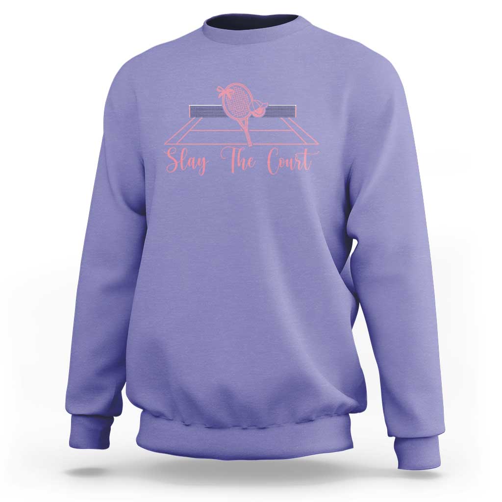 Slay The Court Tennis Girl Sweatshirt Gift For Sport Lover - Wonder Print Shop