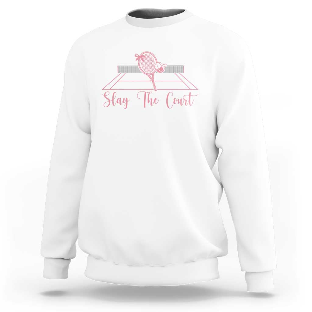 Slay The Court Tennis Girl Sweatshirt Gift For Sport Lover - Wonder Print Shop