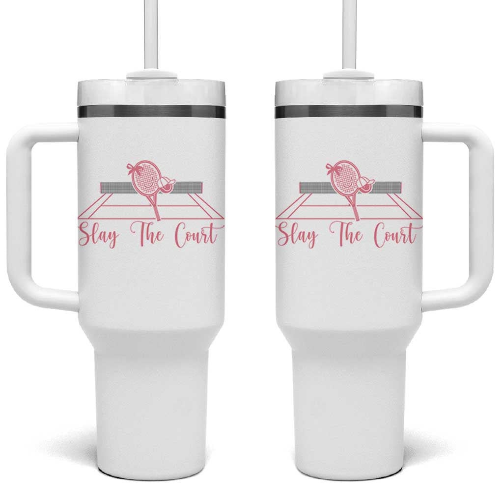 Slay The Court Tennis Girl Tumbler With Handle Gift For Sport Lover - Wonder Print Shop