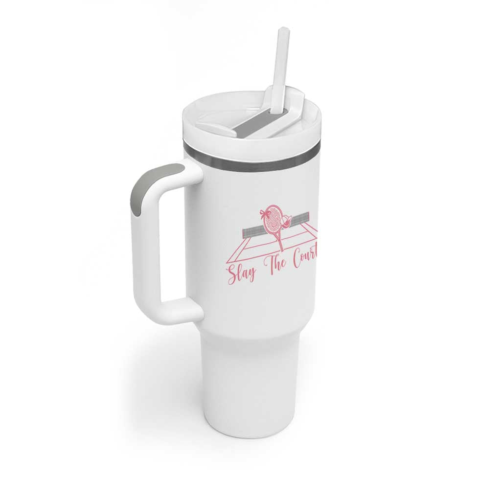 Slay The Court Tennis Girl Tumbler With Handle Gift For Sport Lover - Wonder Print Shop