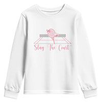 Slay The Court Tennis Girl Youth Sweatshirt Gift For Sport Lover - Wonder Print Shop