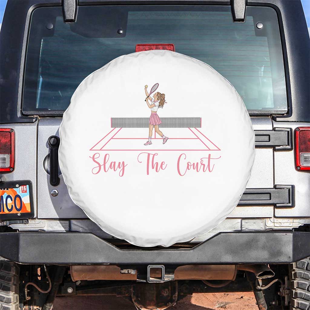 Slay The Court Queen Spare Tire Cover Funny Tennis Player Gift For Women - Wonder Print Shop