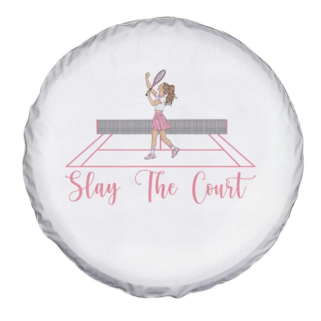 Slay The Court Queen Spare Tire Cover Funny Tennis Player Gift For Women - Wonder Print Shop