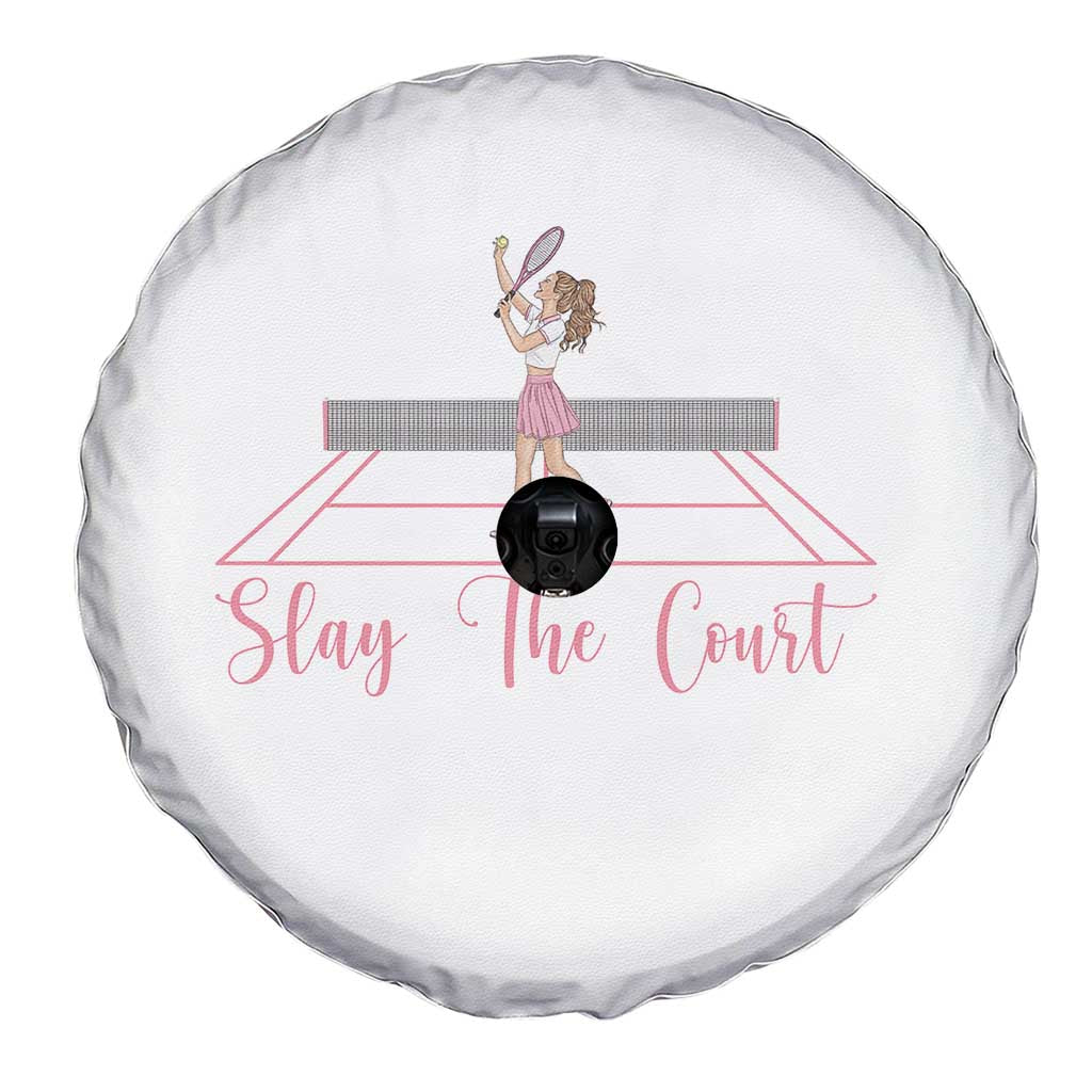 Slay The Court Queen Spare Tire Cover Funny Tennis Player Gift For Women - Wonder Print Shop