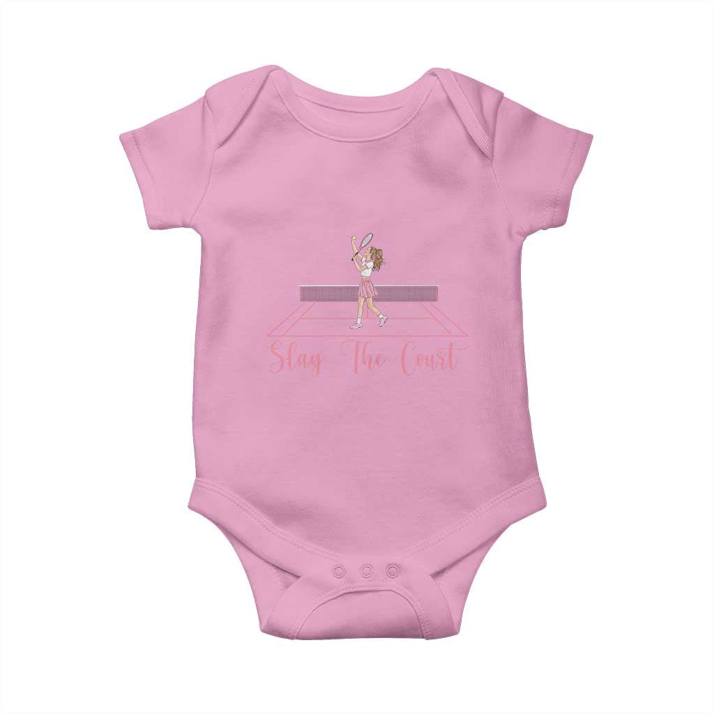 Slay The Court Queen Baby Onesie Funny Tennis Player Gift For Women - Wonder Print Shop