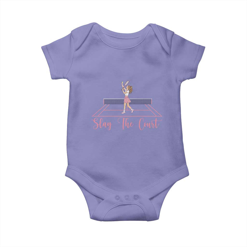 Slay The Court Queen Baby Onesie Funny Tennis Player Gift For Women - Wonder Print Shop