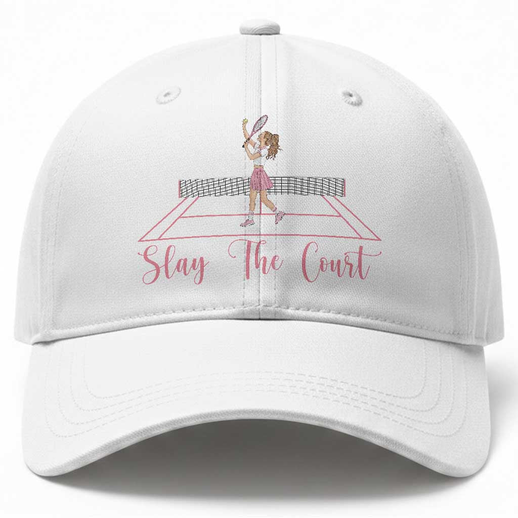 Slay The Court Queen Baseball Cap Funny Tennis Player Gift For Women