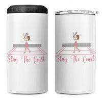 Slay The Court Queen 4 in 1 Can Cooler Tumbler Funny Tennis Player Gift For Women - Wonder Print Shop