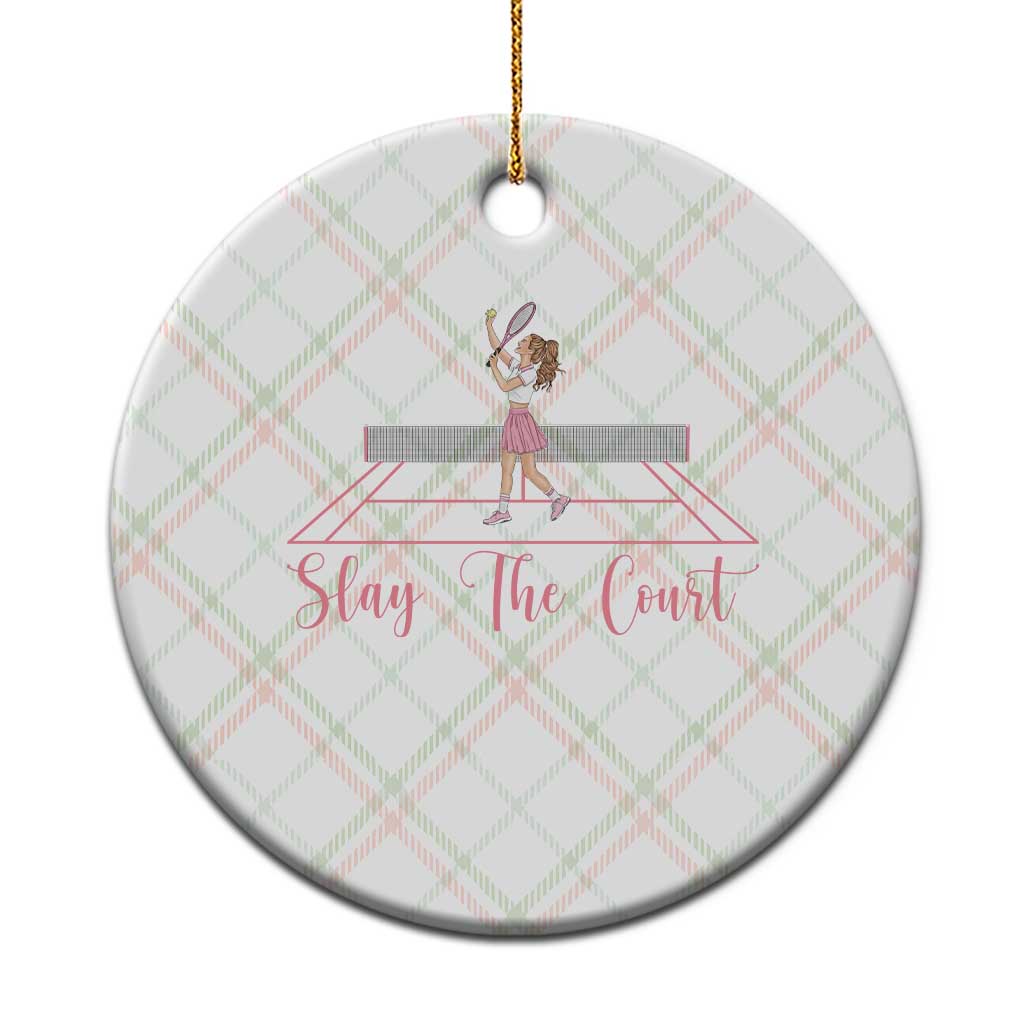 Slay The Court Queen Ceramic Ornament Funny Tennis Player Gift For Women - Wonder Print Shop