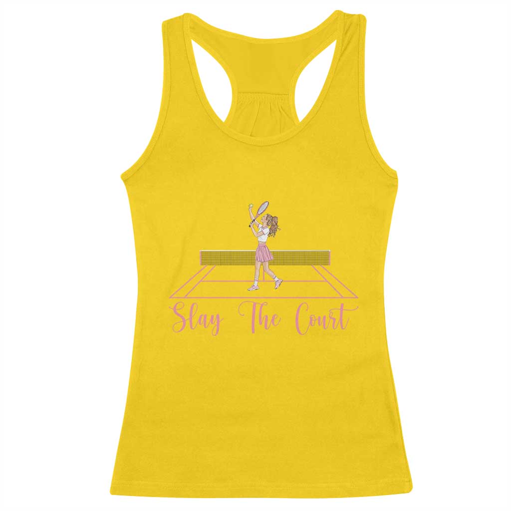 Slay The Court Queen Racerback Tank Top Funny Tennis Player Gift For Women - Wonder Print Shop