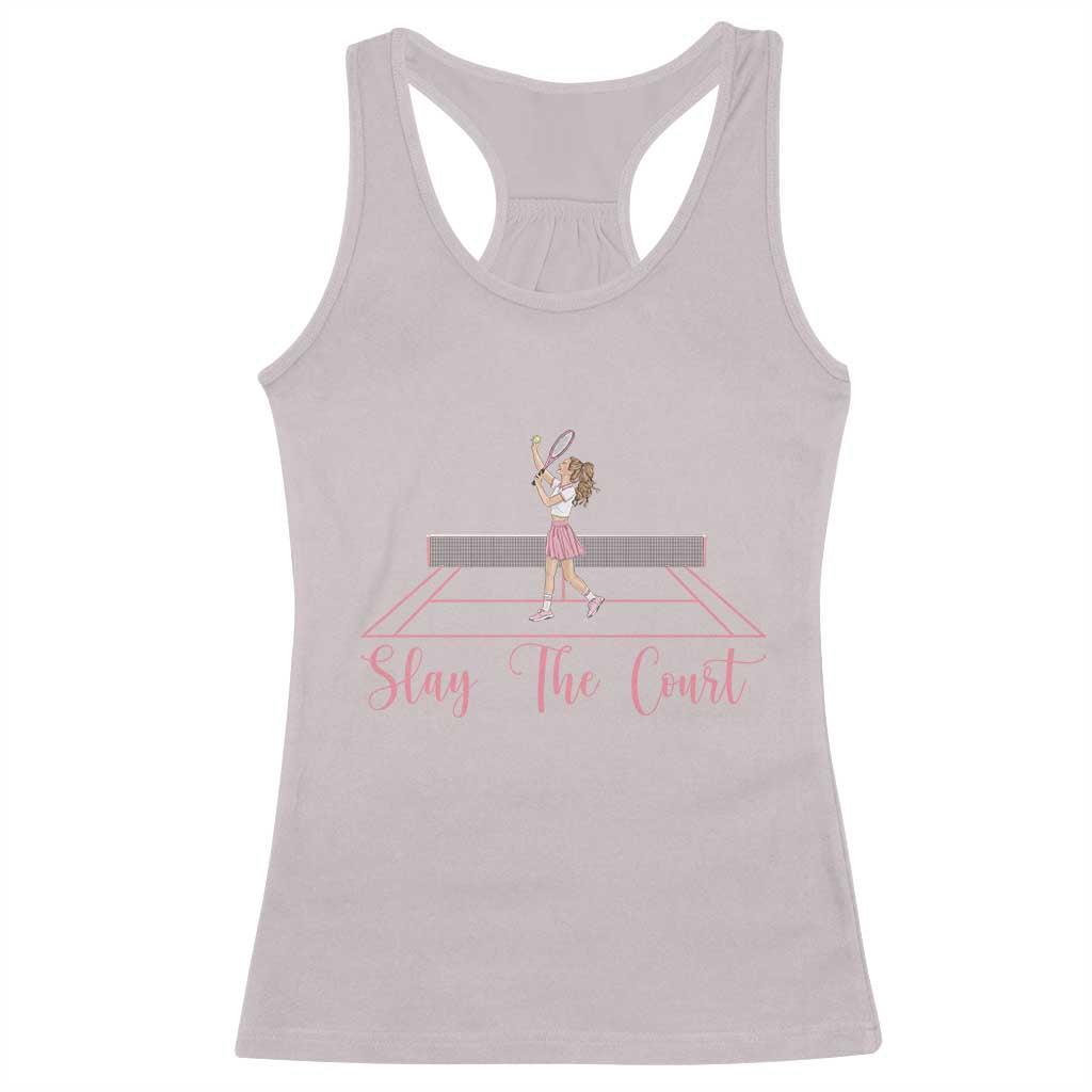 Slay The Court Queen Racerback Tank Top Funny Tennis Player Gift For Women - Wonder Print Shop