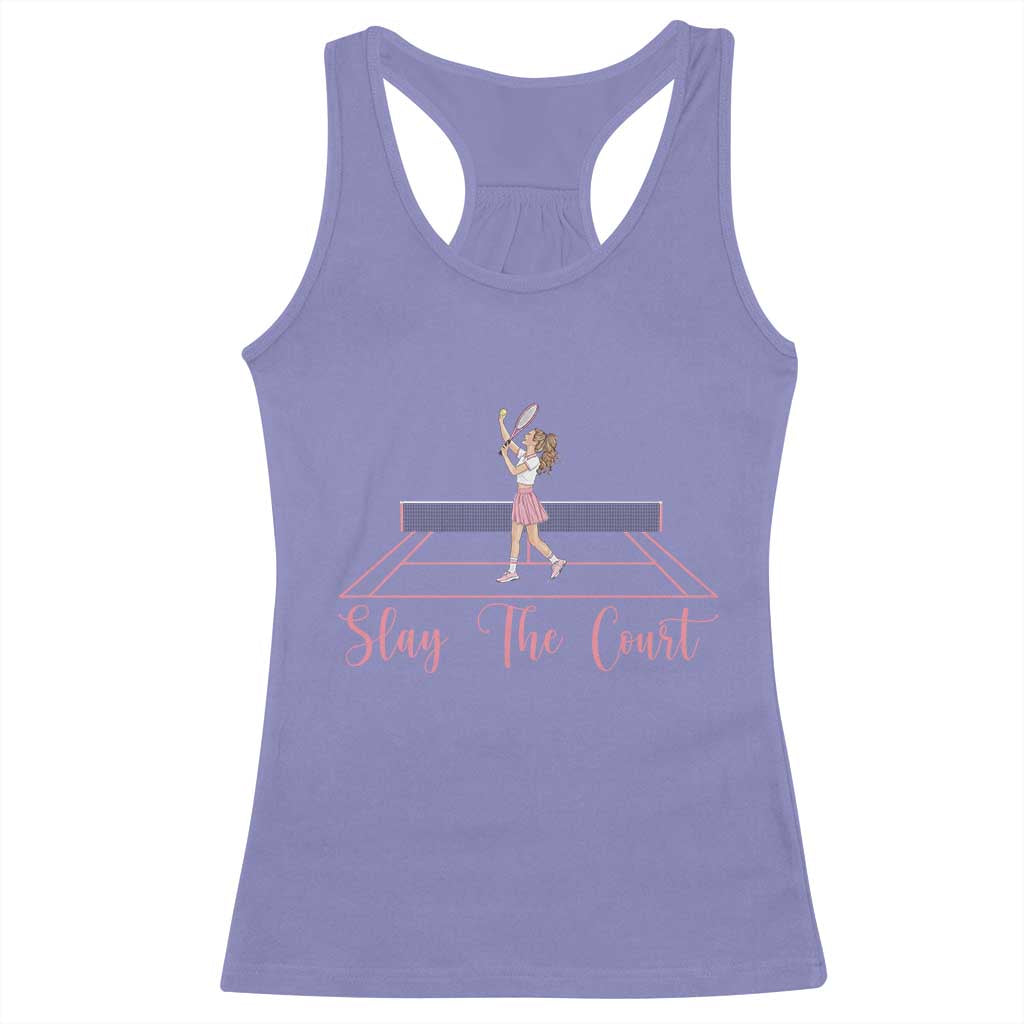Slay The Court Queen Racerback Tank Top Funny Tennis Player Gift For Women - Wonder Print Shop