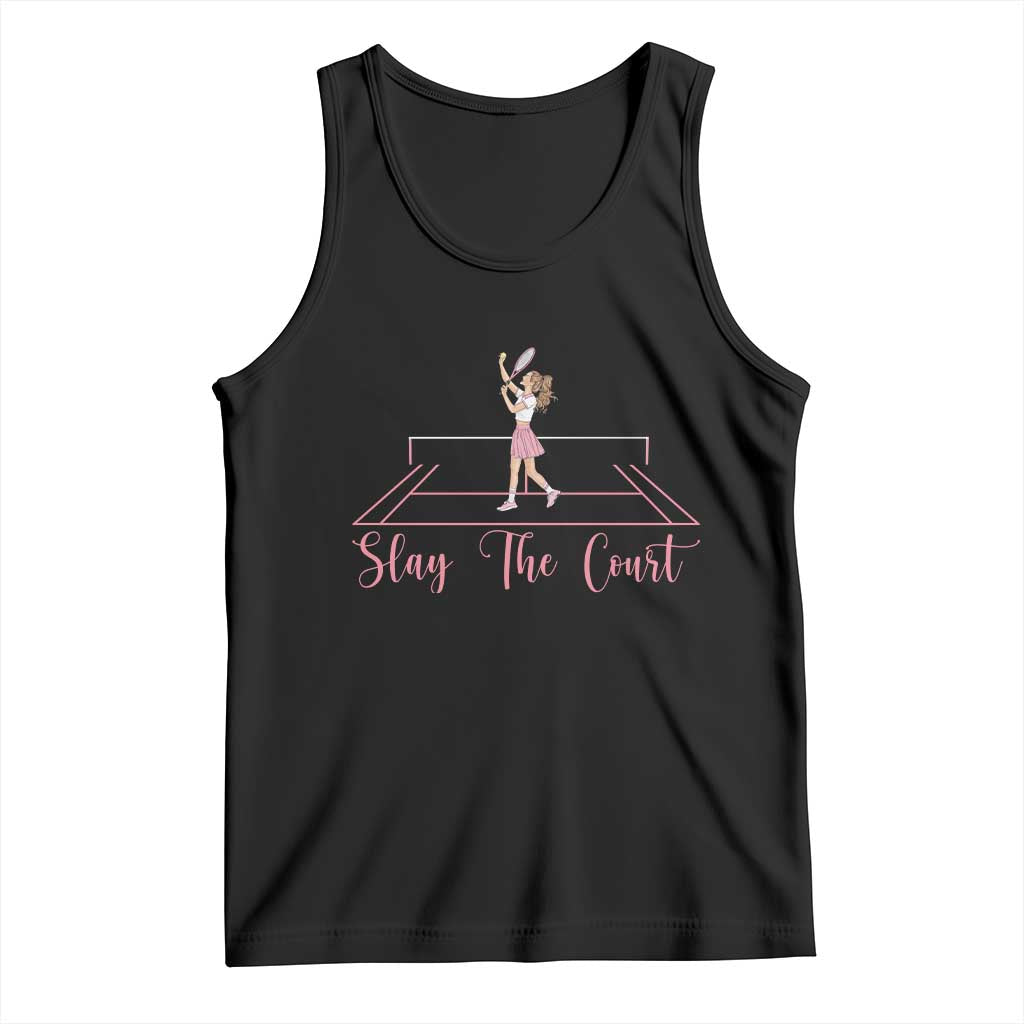 Slay The Court Queen Tank Top Funny Tennis Player Gift For Women - Wonder Print Shop