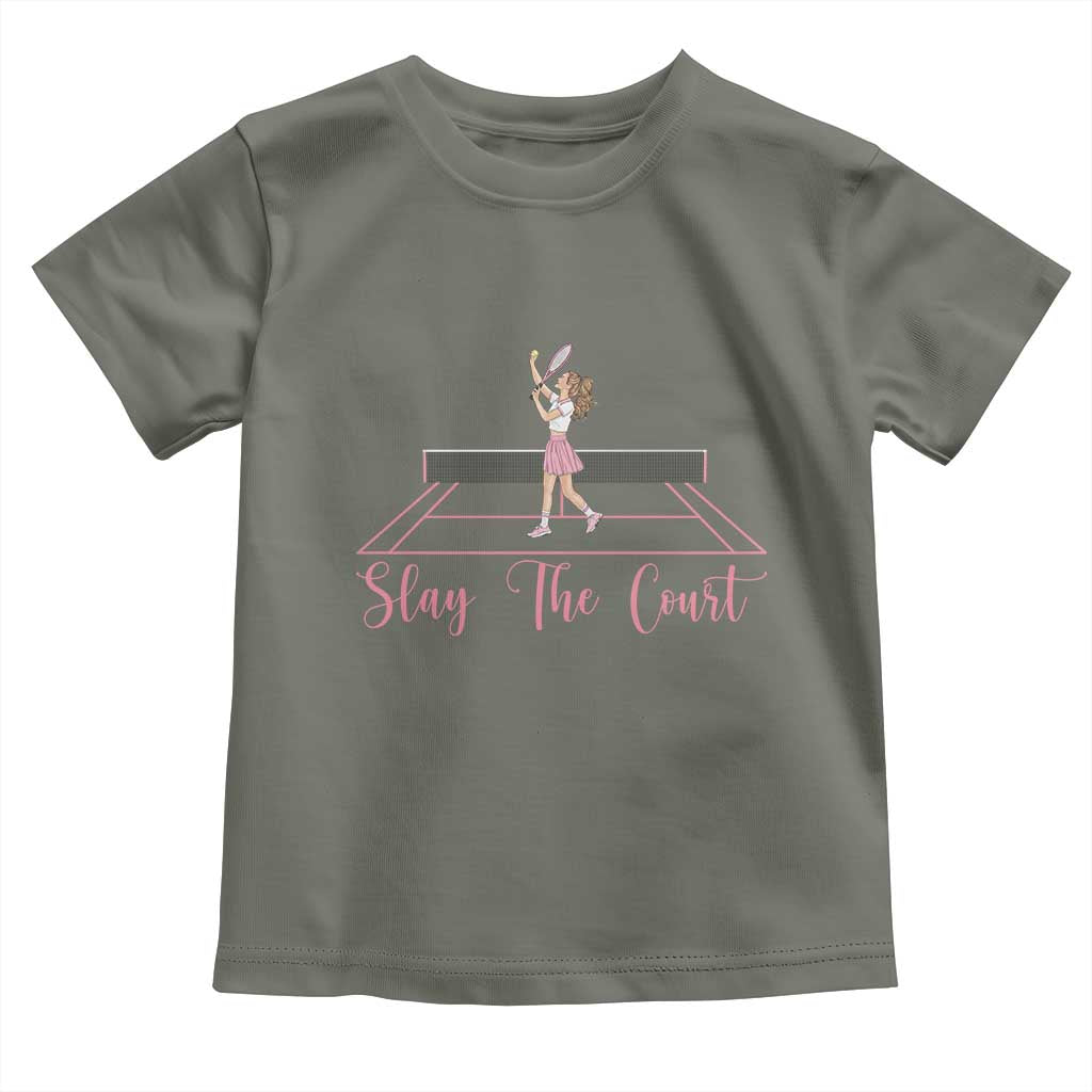 Slay The Court Queen Toddler T Shirt Funny Tennis Player Gift For Women - Wonder Print Shop