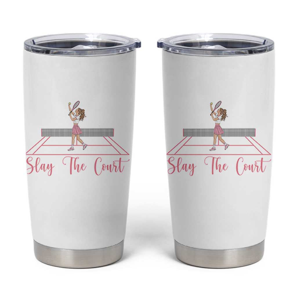Slay The Court Queen Tumbler Cup Funny Tennis Player Gift For Women - Wonder Print Shop