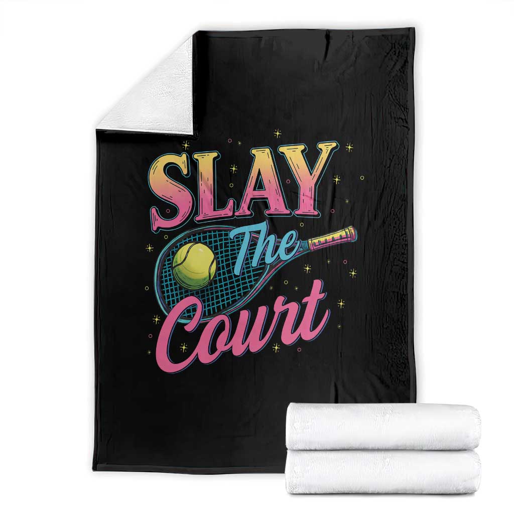 Slay The Court Queen Throw Blanket Witty Tennis Player Gift For Girls - Wonder Print Shop