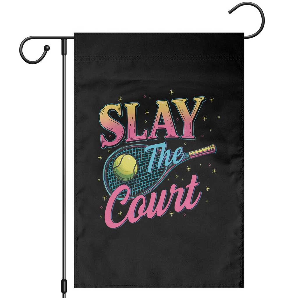 Slay The Court Queen Garden Flag Witty Tennis Player Gift For Girls - Wonder Print Shop