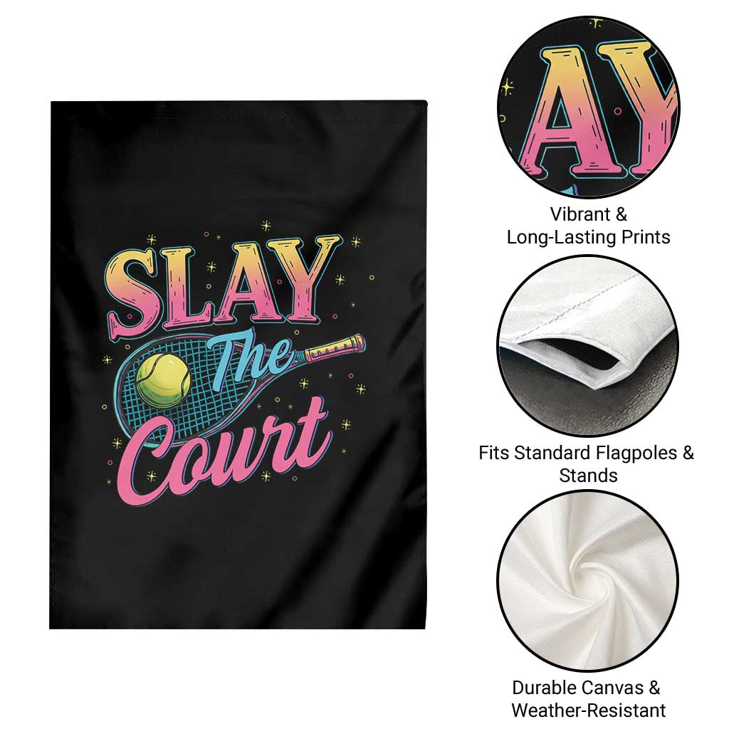Slay The Court Queen Garden Flag Witty Tennis Player Gift For Girls - Wonder Print Shop