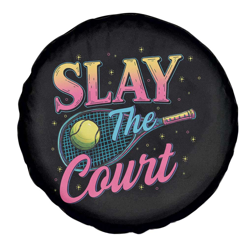 Slay The Court Queen Spare Tire Cover Witty Tennis Player Gift For Girls - Wonder Print Shop