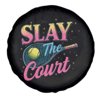 Slay The Court Queen Spare Tire Cover Witty Tennis Player Gift For Girls - Wonder Print Shop