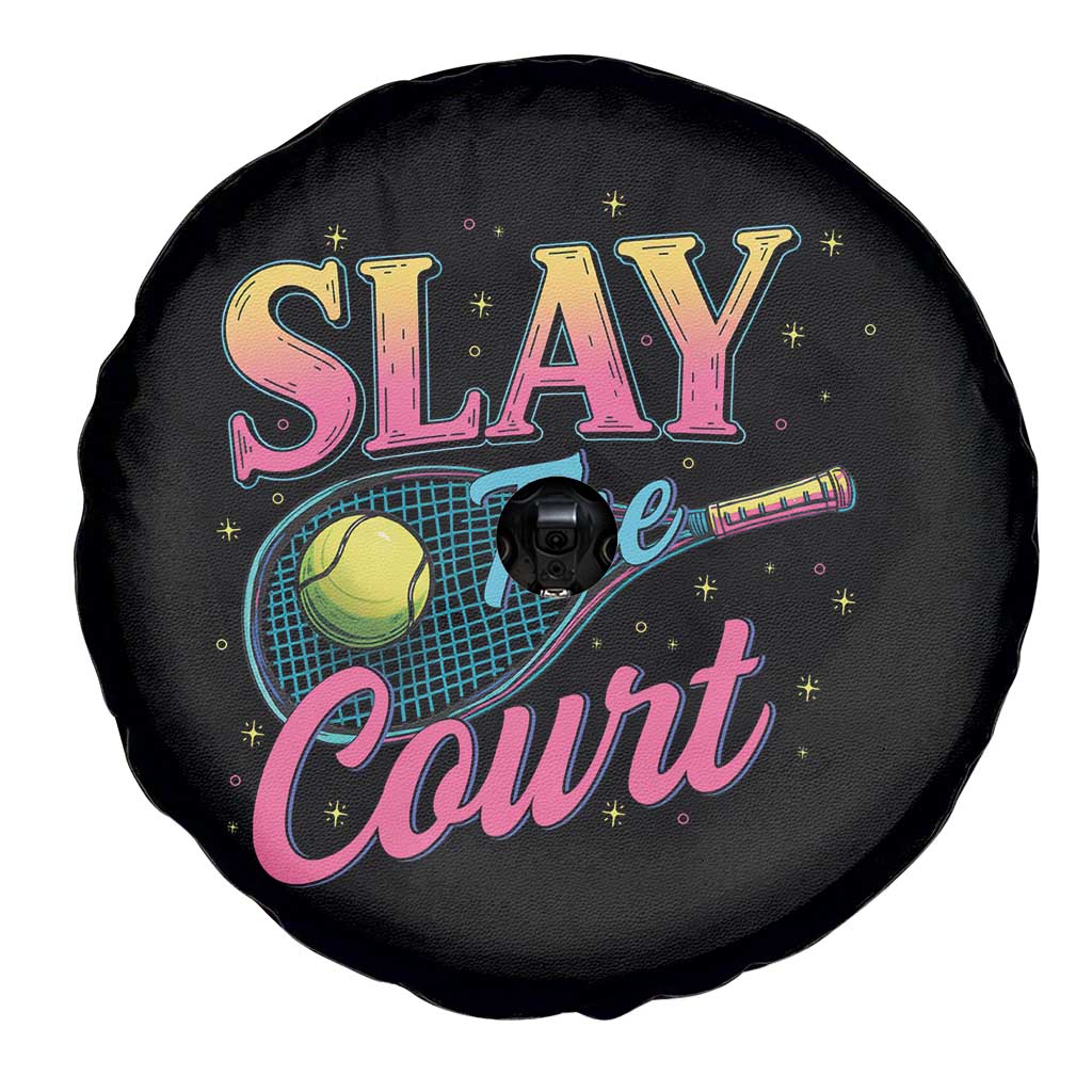 Slay The Court Queen Spare Tire Cover Witty Tennis Player Gift For Girls - Wonder Print Shop