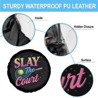 Slay The Court Queen Spare Tire Cover Witty Tennis Player Gift For Girls - Wonder Print Shop