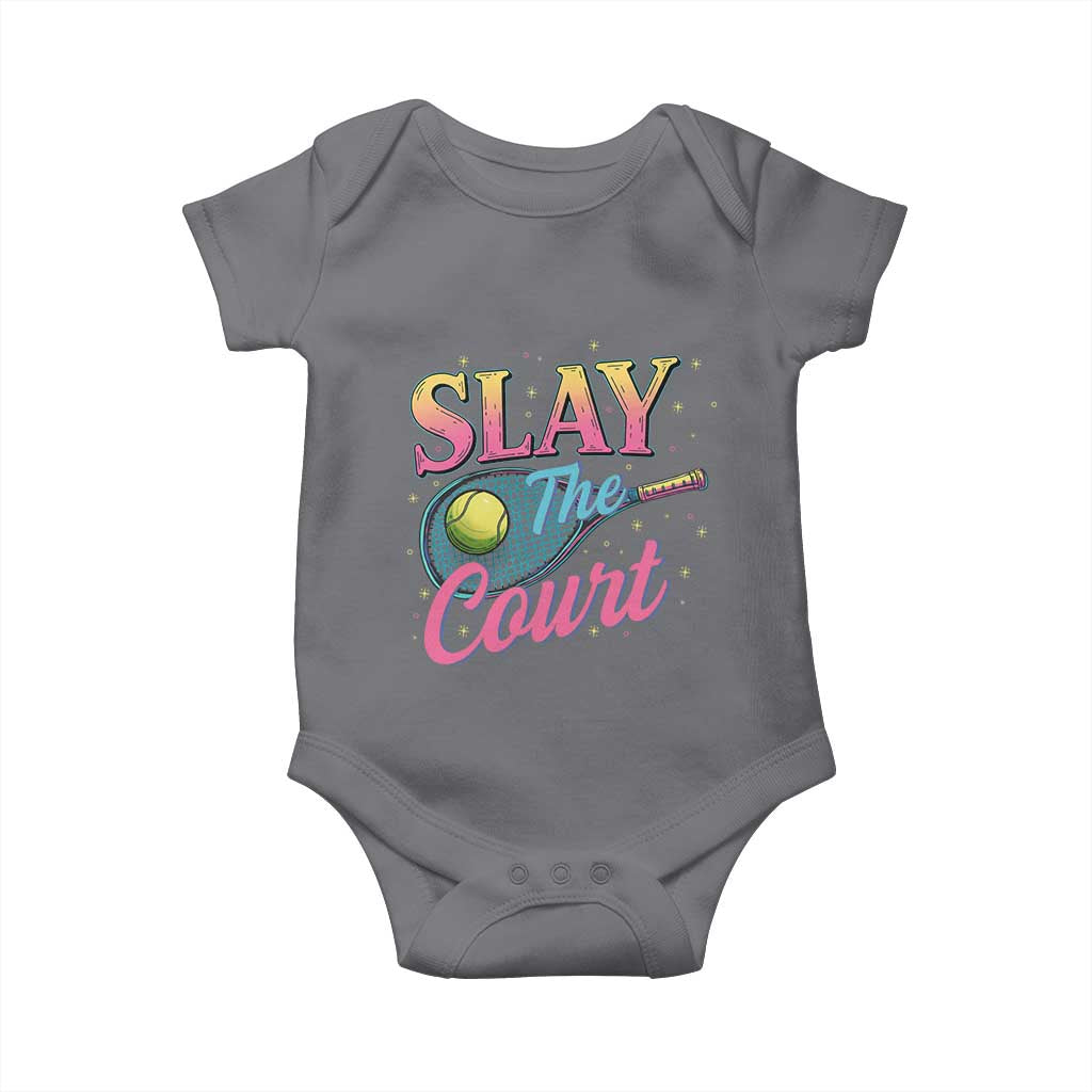 Slay The Court Queen Baby Onesie Witty Tennis Player Gift For Girls - Wonder Print Shop