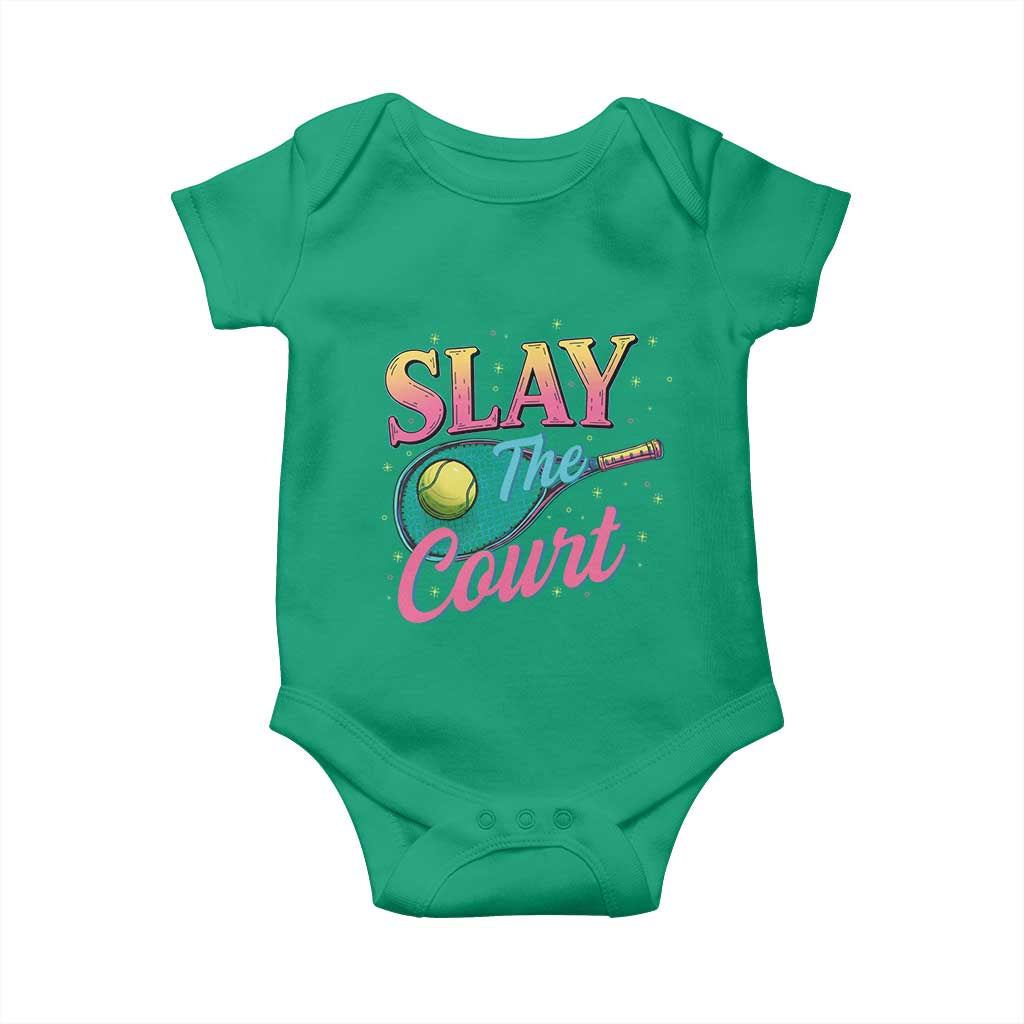 Slay The Court Queen Baby Onesie Witty Tennis Player Gift For Girls - Wonder Print Shop
