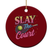 Slay The Court Queen Ceramic Ornament Witty Tennis Player Gift For Girls - Wonder Print Shop
