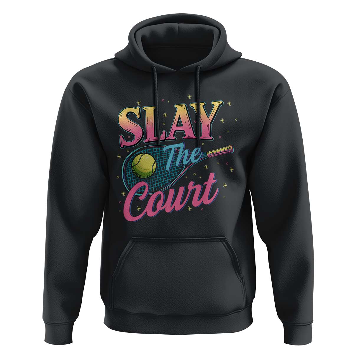 Slay The Court Queen Hoodie Witty Tennis Player Gift For Girls - Wonder Print Shop