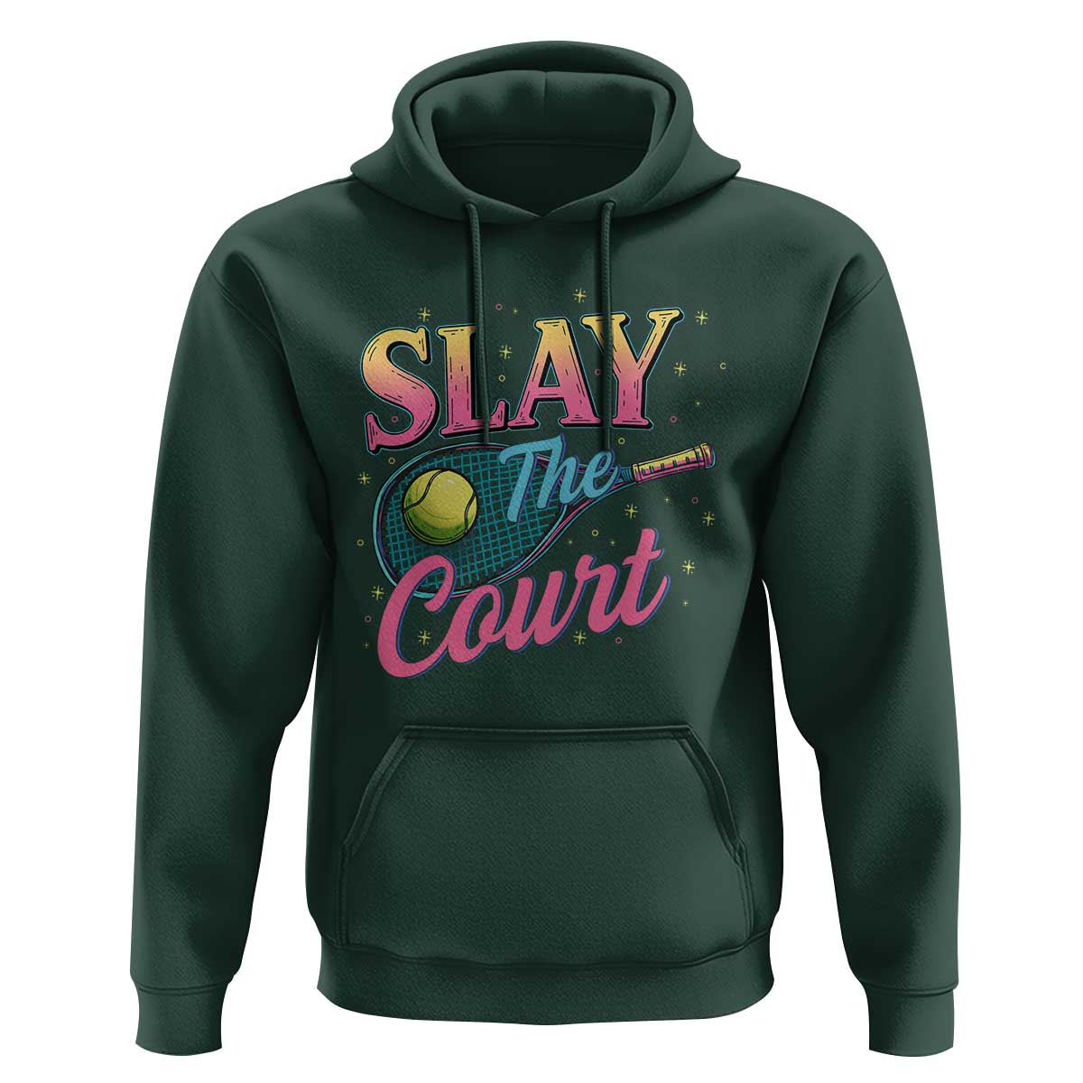 Slay The Court Queen Hoodie Witty Tennis Player Gift For Girls - Wonder Print Shop