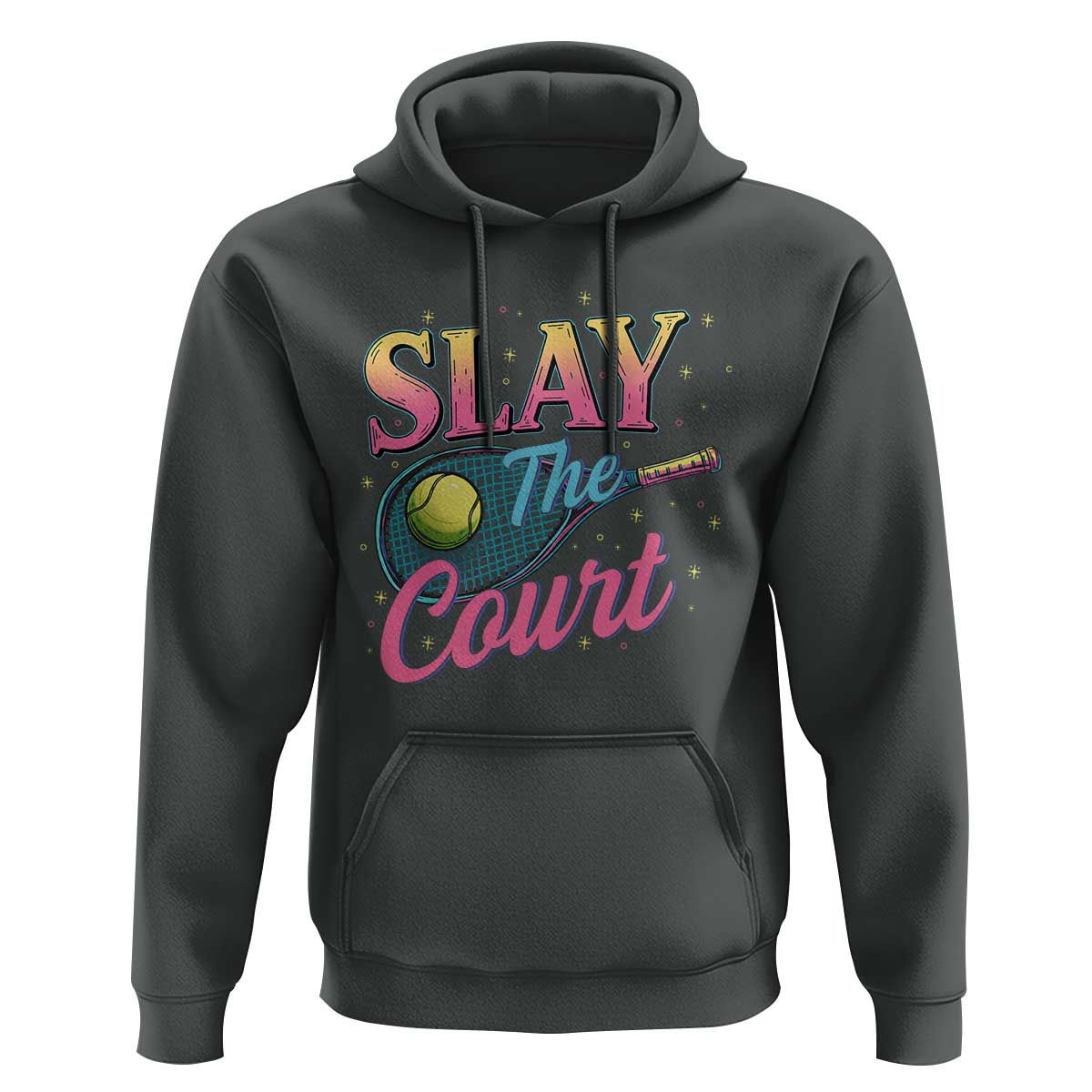 Slay The Court Queen Hoodie Witty Tennis Player Gift For Girls - Wonder Print Shop