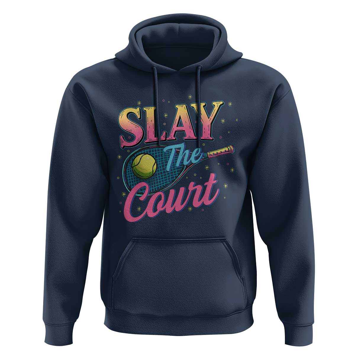 Slay The Court Queen Hoodie Witty Tennis Player Gift For Girls - Wonder Print Shop
