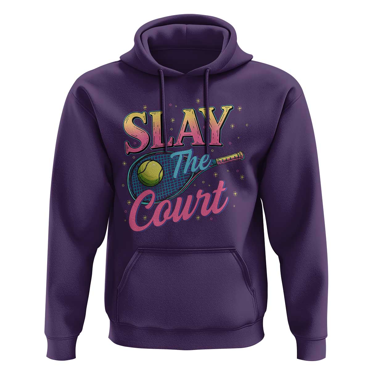Slay The Court Queen Hoodie Witty Tennis Player Gift For Girls - Wonder Print Shop